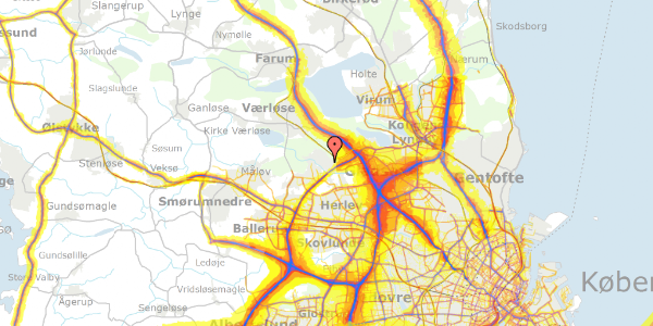 Trafikstøjkort på Anemonevej 30, 3500 Værløse