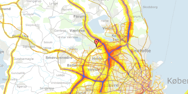 Trafikstøjkort på Anemonevej 37, 3500 Værløse