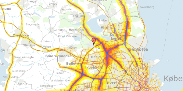 Trafikstøjkort på Anemonevej 50, 3500 Værløse