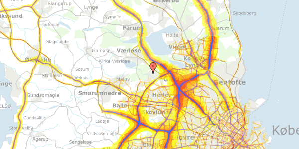 Trafikstøjkort på Elme Alle 1A, 3500 Værløse