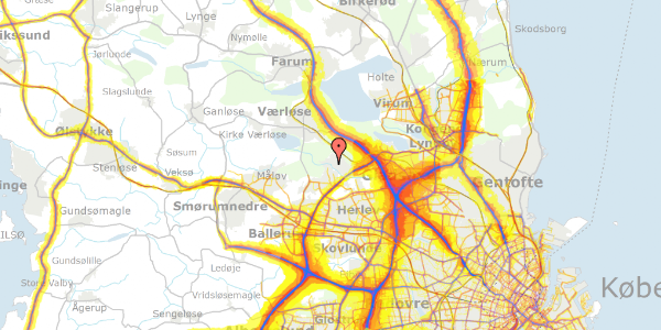 Trafikstøjkort på Elme Alle 1B, 3500 Værløse