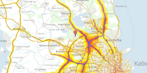 Trafikstøjkort på Elme Alle 14, 3500 Værløse