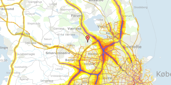 Trafikstøjkort på Elme Alle 16, 3500 Værløse