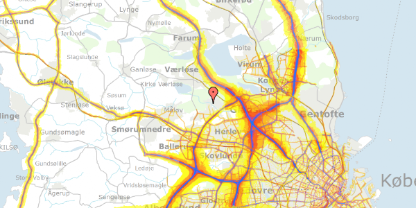 Trafikstøjkort på Elme Alle 23, 3500 Værløse