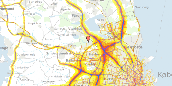 Trafikstøjkort på Elme Alle 25, 3500 Værløse