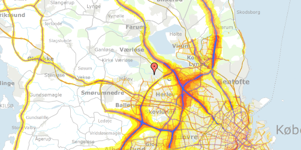 Trafikstøjkort på Elme Alle 27A, 3500 Værløse