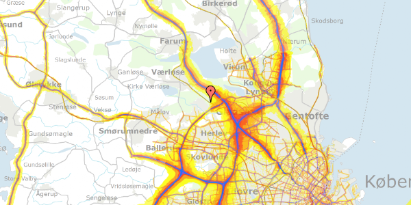 Trafikstøjkort på Gammel Hareskovvej 277, 3500 Værløse