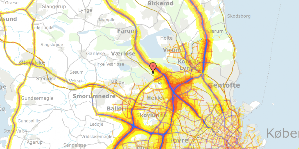 Trafikstøjkort på Gammel Hareskovvej 291, 3500 Værløse