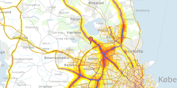 Trafikstøjkort på Gammel Hareskovvej 321A, st. , 3500 Værløse