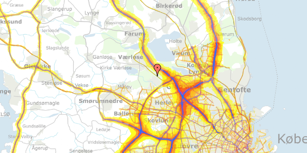 Trafikstøjkort på Gammel Hareskovvej 349, 3500 Værløse