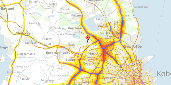 Trafikstøjkort på Gran Alle 10, 3500 Værløse