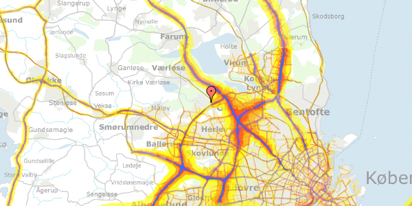 Trafikstøjkort på Højsdal 10, 3500 Værløse