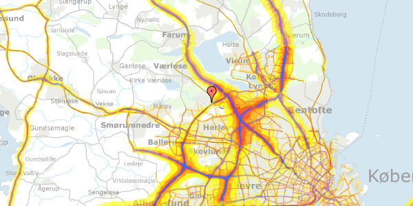 Trafikstøjkort på Kløvervej 9, 3500 Værløse