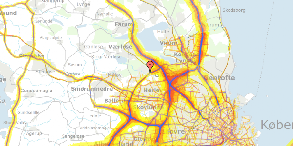 Trafikstøjkort på Langås 19, 3500 Værløse