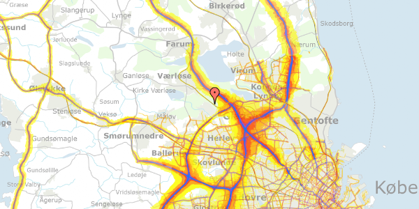 Trafikstøjkort på Lindevej 6G, 3500 Værløse