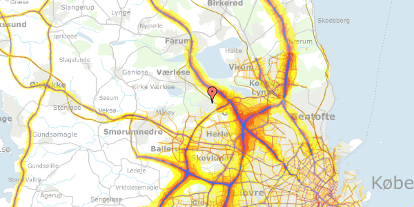 Trafikstøjkort på Lindevej 37, 3500 Værløse