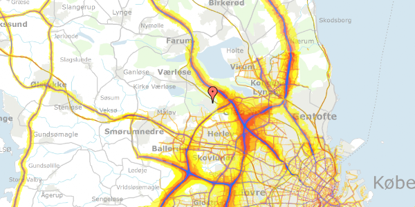 Trafikstøjkort på Lindevej 40, 3500 Værløse