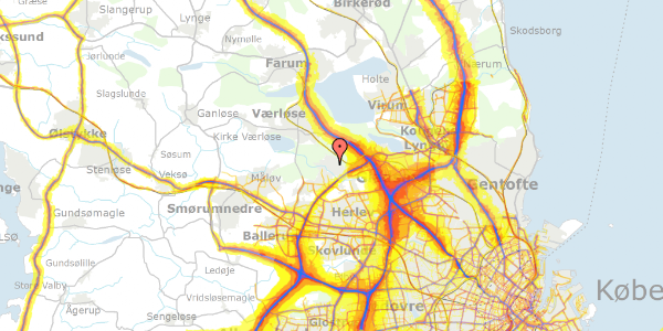 Trafikstøjkort på Lindevej 53, 3500 Værløse