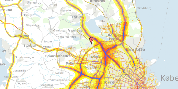 Trafikstøjkort på Lindevej 60, 3500 Værløse