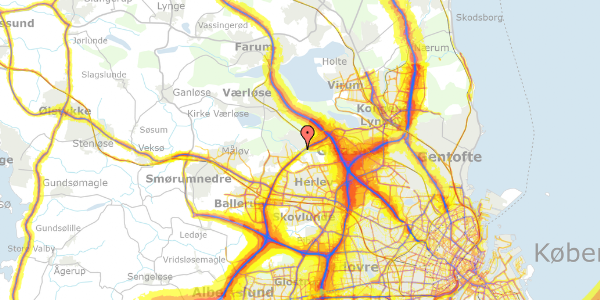 Trafikstøjkort på Lærketoften 11, 3500 Værløse