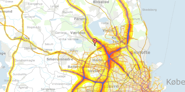 Trafikstøjkort på Poppel Alle 25, 3500 Værløse