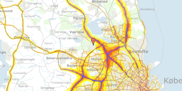 Trafikstøjkort på Poppel Alle 35, 3500 Værløse