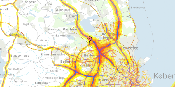 Trafikstøjkort på Rolighedsvej 2, 3500 Værløse