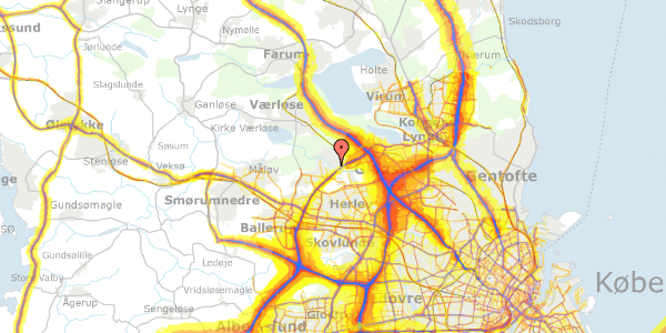 Trafikstøjkort på Teglbrændertoften 7, 3500 Værløse