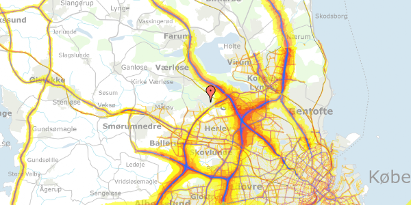 Trafikstøjkort på Tibberup Alle 27, 3500 Værløse