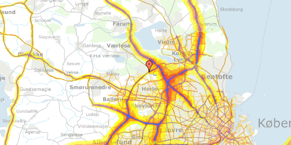 Trafikstøjkort på Tibberup Alle 67, 3500 Værløse