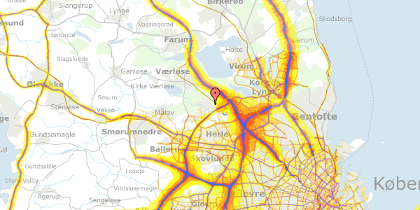 Trafikstøjkort på Vildrosevej 5, 3500 Værløse