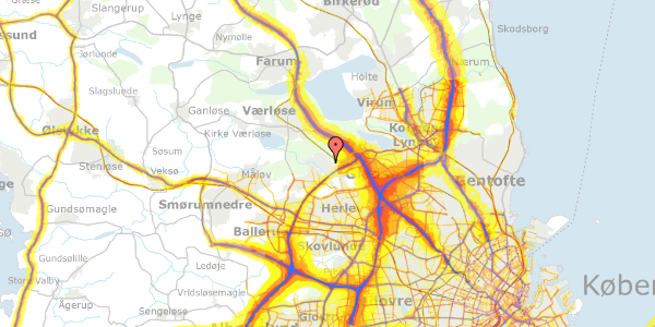 Trafikstøjkort på Vildrosevej 7, 3500 Værløse