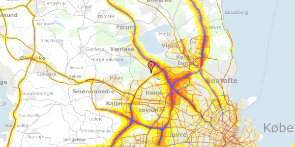 Trafikstøjkort på Vildrosevej 26, 3500 Værløse