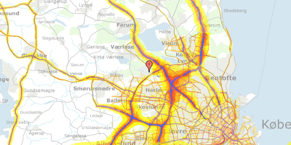 Trafikstøjkort på Åsletten 4, 3500 Værløse