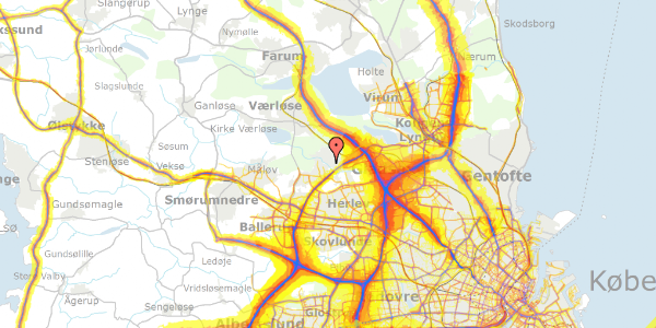 Trafikstøjkort på Åsletten 14, 3500 Værløse