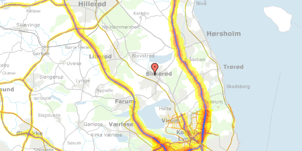 Trafikstøjkort på Andedammen 15, 3460 Birkerød