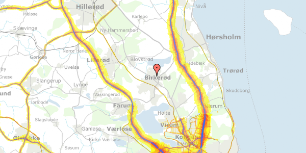 Trafikstøjkort på Anemonestien 19, 3460 Birkerød