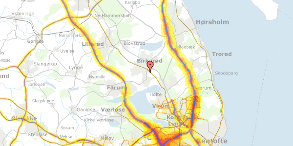 Trafikstøjkort på Bistrupvej 58, 3460 Birkerød