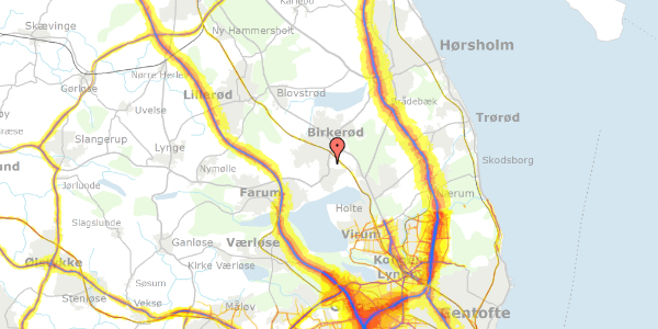 Trafikstøjkort på Bistrupvej 89, 3460 Birkerød