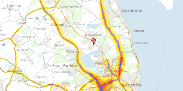 Trafikstøjkort på Bistrupvej 127, 1. th, 3460 Birkerød