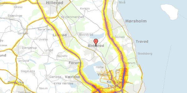 Trafikstøjkort på Eventyrhaven 3, 3460 Birkerød