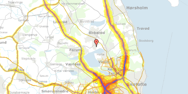 Trafikstøjkort på Morelgangen 4, 3460 Birkerød