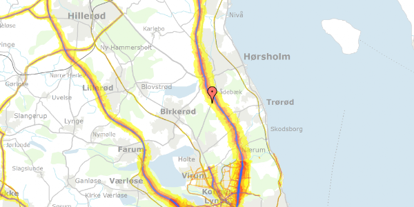 Trafikstøjkort på Rørholmsvej 3, 2970 Hørsholm