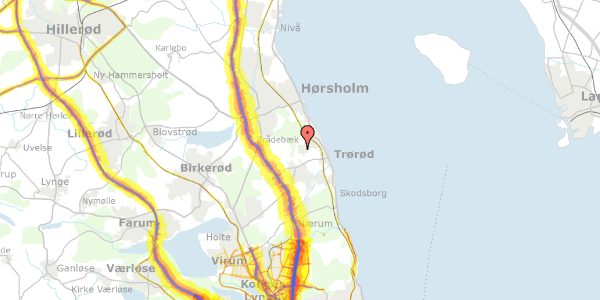 Trafikstøjkort på Sandbjergvej 54, 2950 Vedbæk