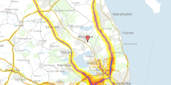 Trafikstøjkort på Havestien 44, 3460 Birkerød