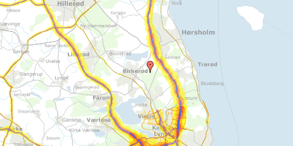 Trafikstøjkort på Sophie Magdelenes Vej 3C, 1. th, 3460 Birkerød