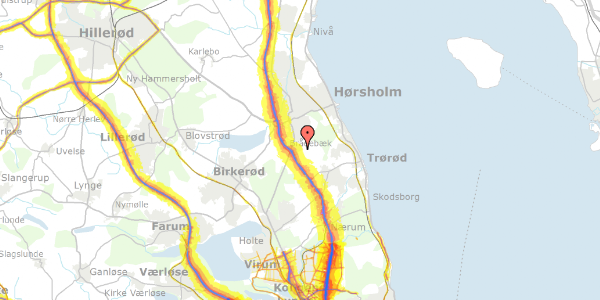 Trafikstøjkort på Sylager 16, 2970 Hørsholm