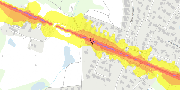 Trafikstøjkort på Tornevangsvej 25A, 3460 Birkerød