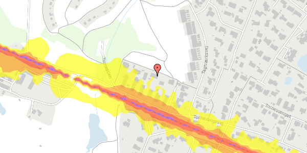 Trafikstøjkort på Tornevangsvej 88, 3460 Birkerød