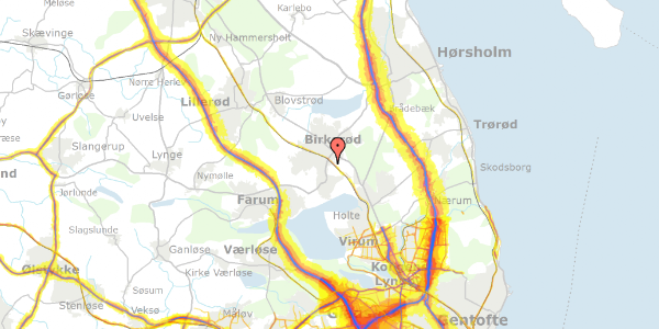 Trafikstøjkort på Trekanten 20, 3460 Birkerød